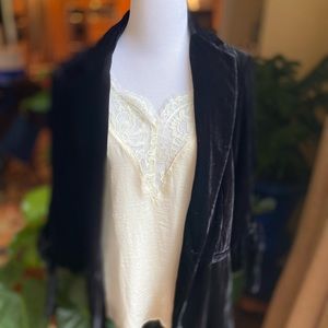 Halogen Tie Sleeve Velvet Blazer | Black | Small